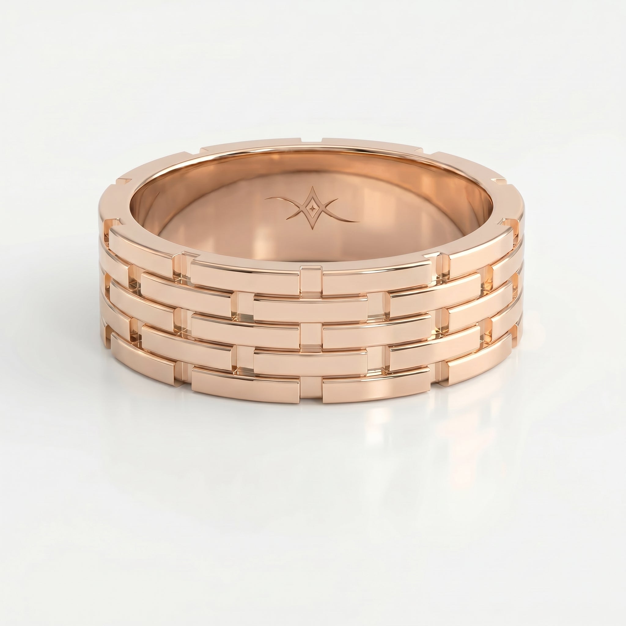 Architectural Linked Wedding Men's Ring