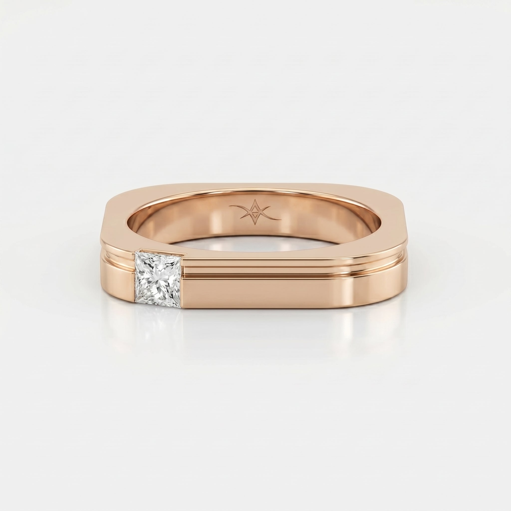 Square Ring for Men Masculine Brilliance diamond Band ( 0.40 -0.50 ct.)