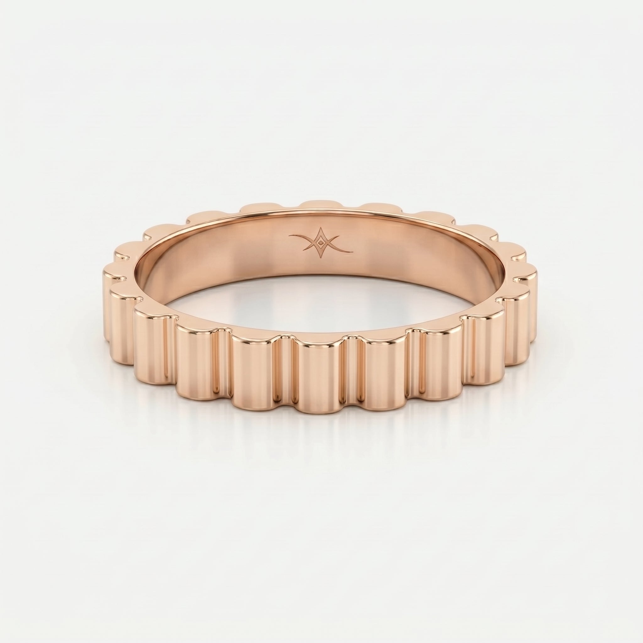 Fluted Wedding Metal Band