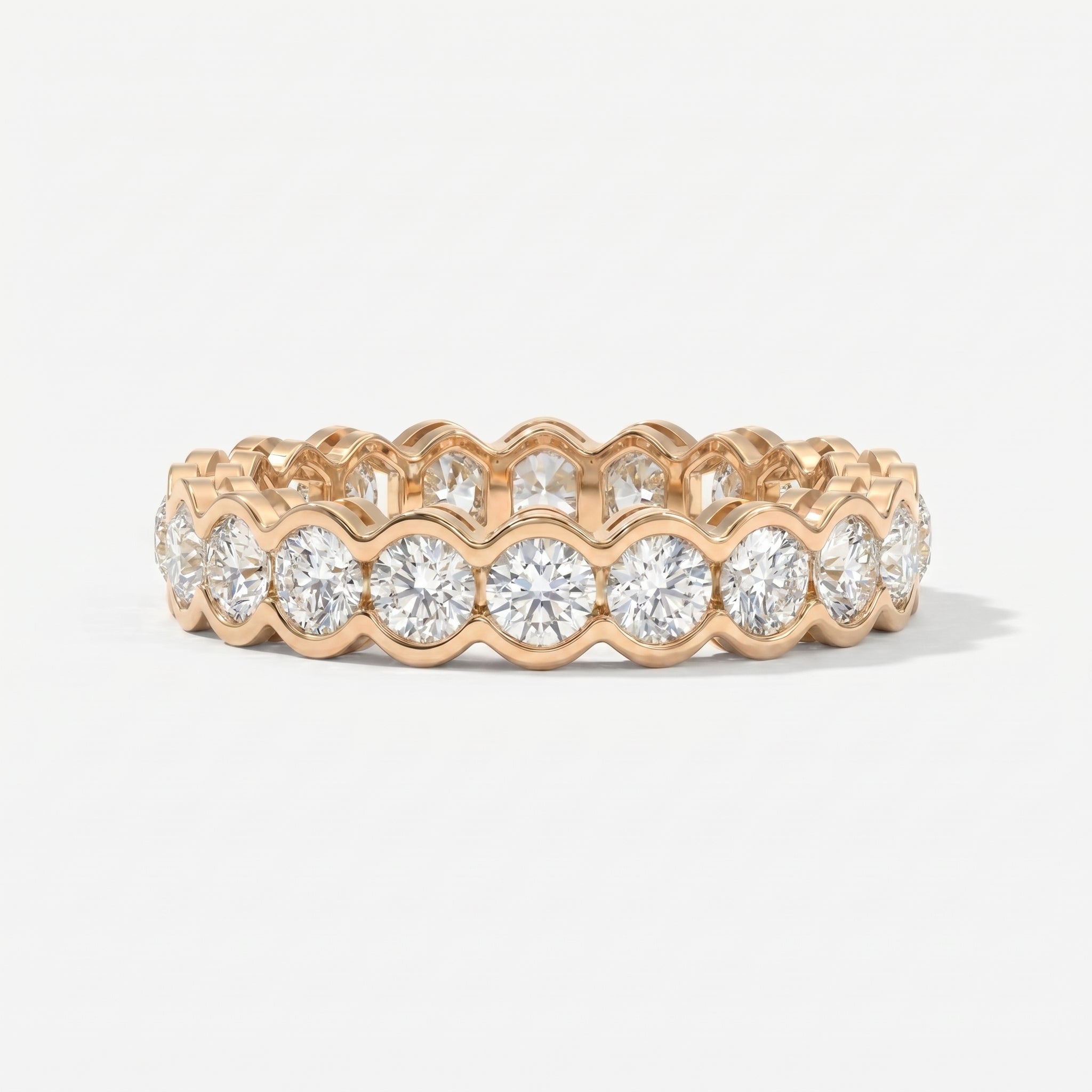 Elegant Bezel Set Round Cut Diamond Band