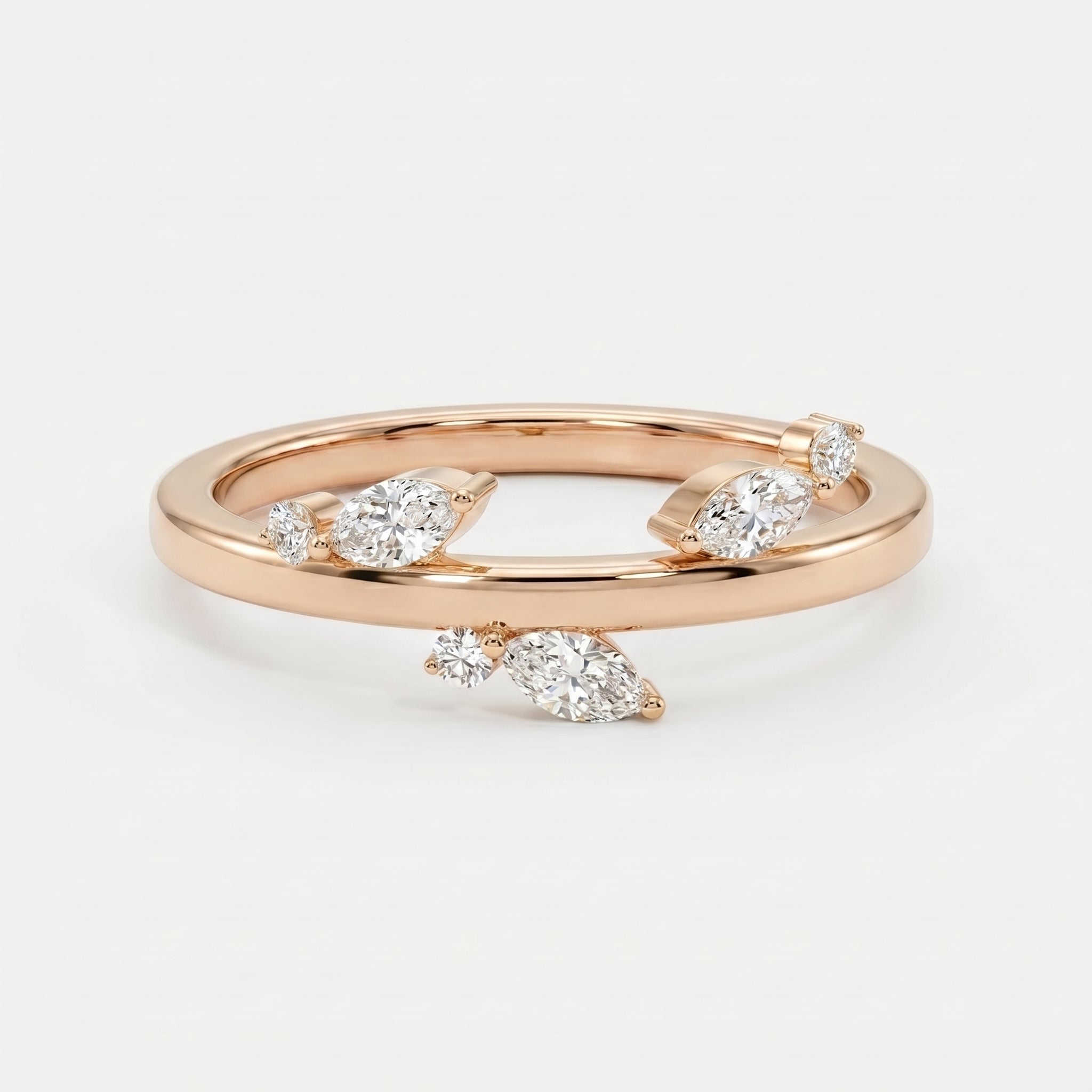 Minimalist Stacking Duo Diamond Band