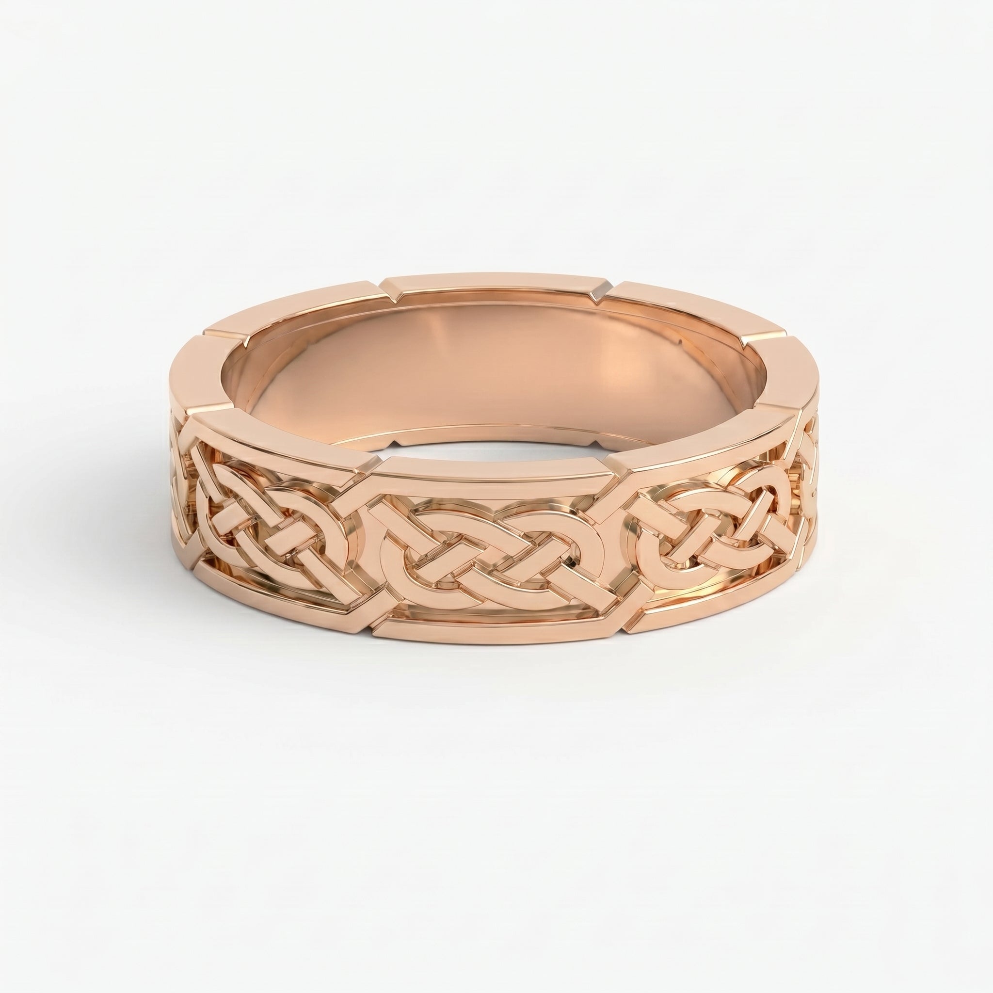 Intertwined Engraved and High Polished Metal Band