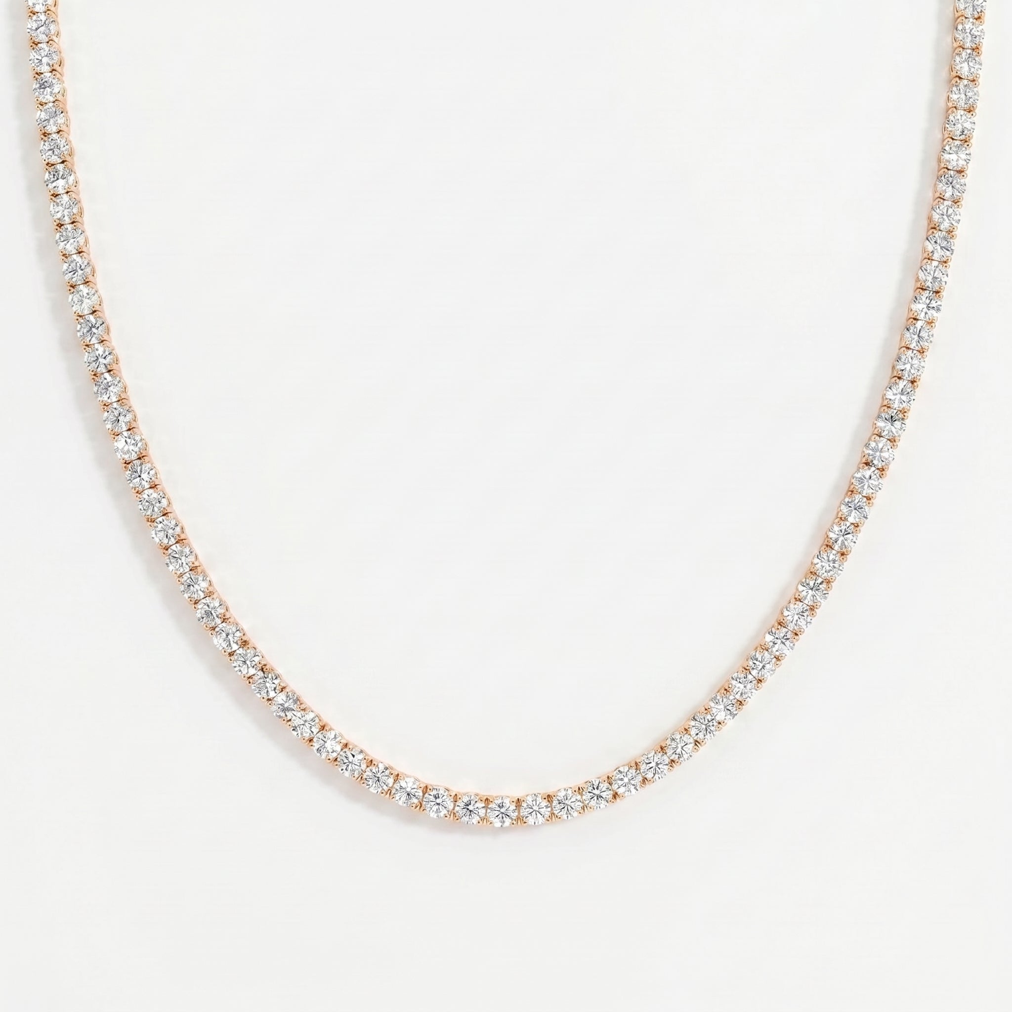Round Brilliant Cut Diamond Tennis Necklace