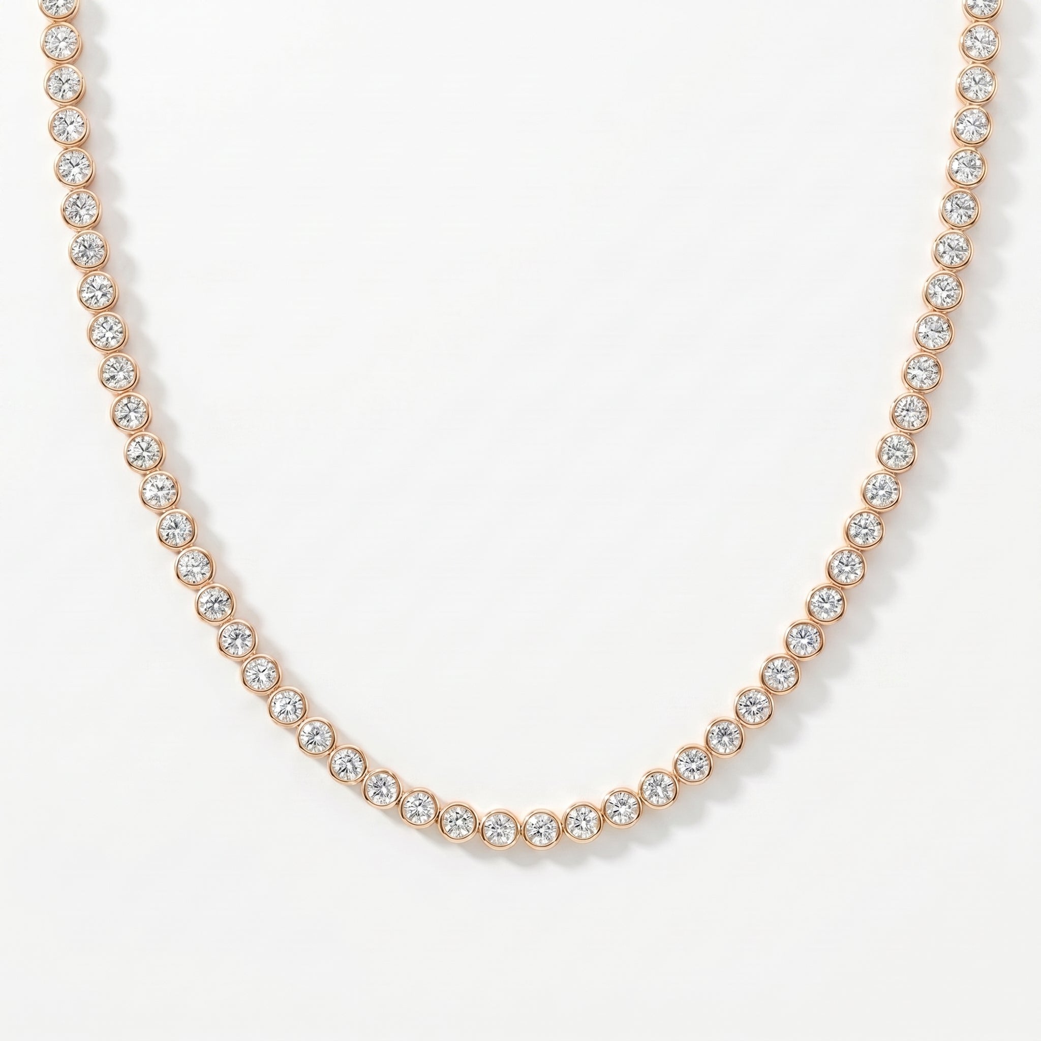 Experience timeless sparkle Round Diamond Tennis Necklace