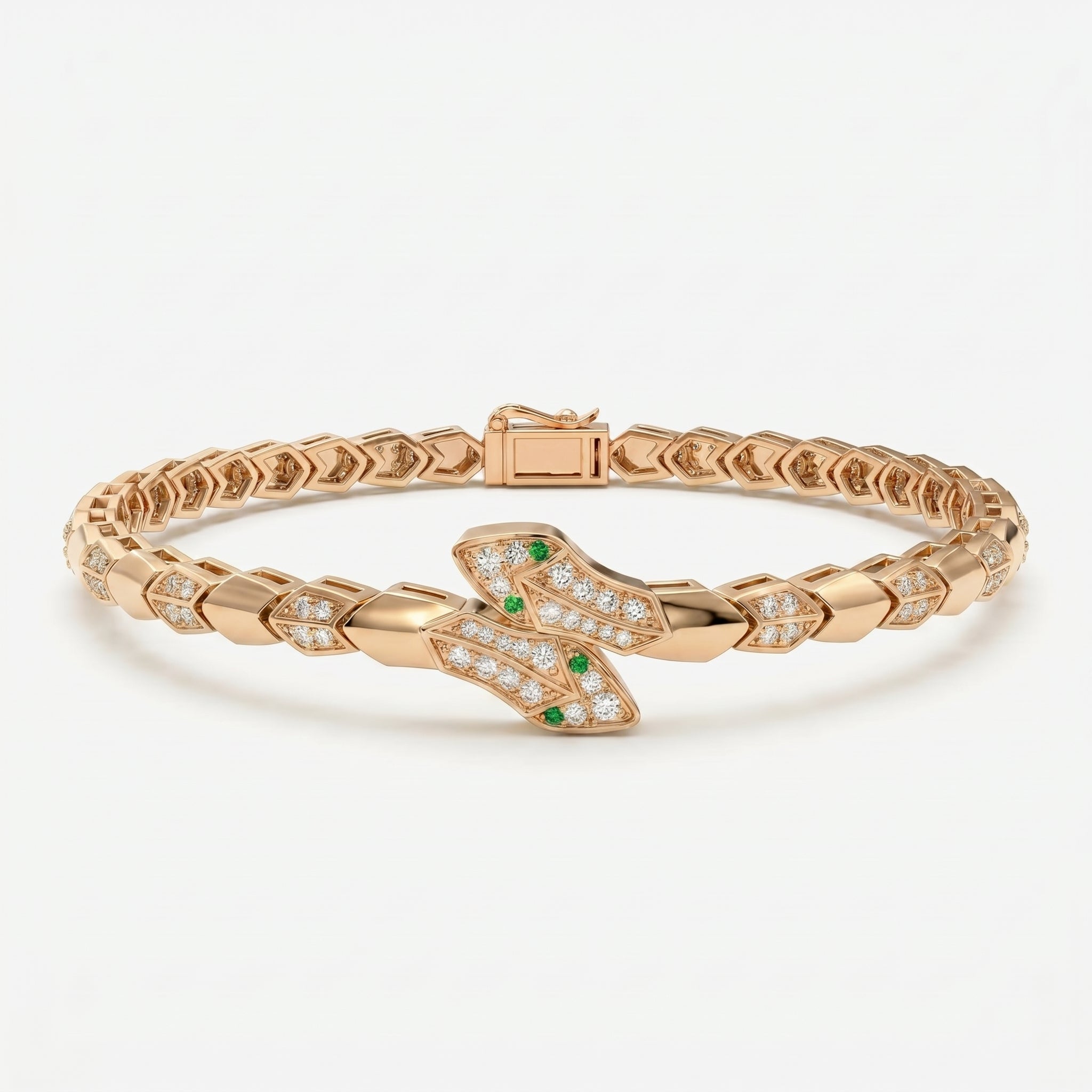 Premium Snake Shape Round Diamond Fashion Bracelet