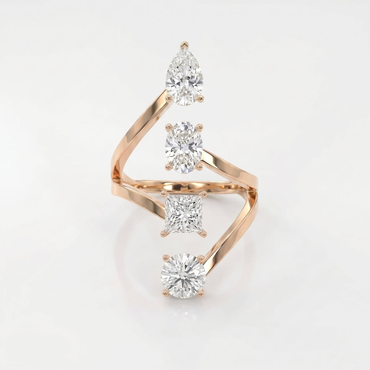 Forward Stackable 4 Stone Design Fashion ring