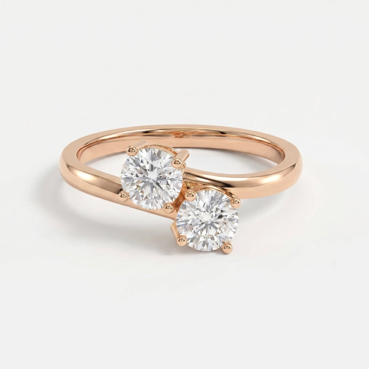 Toi et Moi Ring with Two Round Brilliant Diamonds