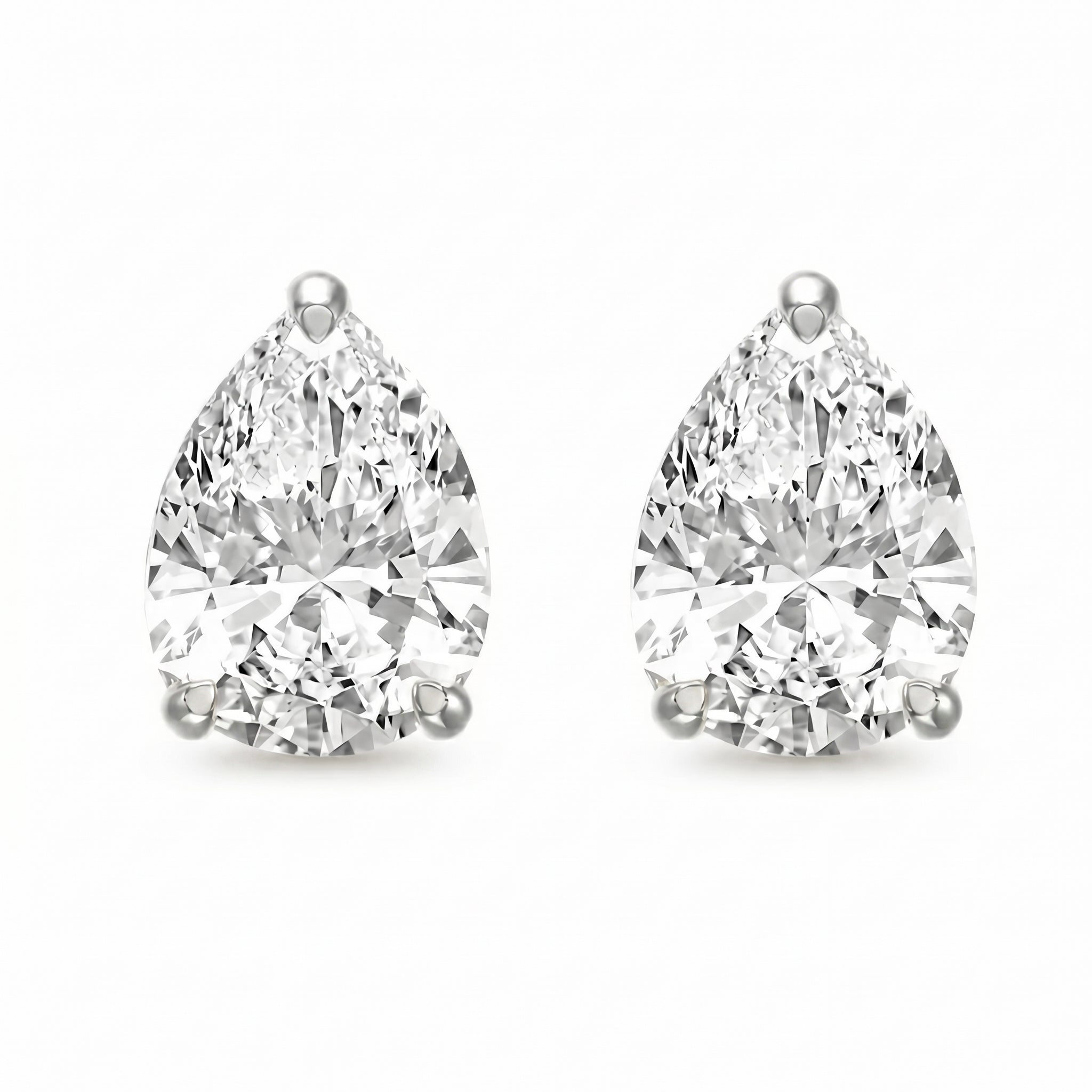Pear 3-Prong Lab-Grown Diamond Stud Earrings