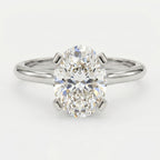 Classic Oval Shape Diamond Solitaire Engagement Ring