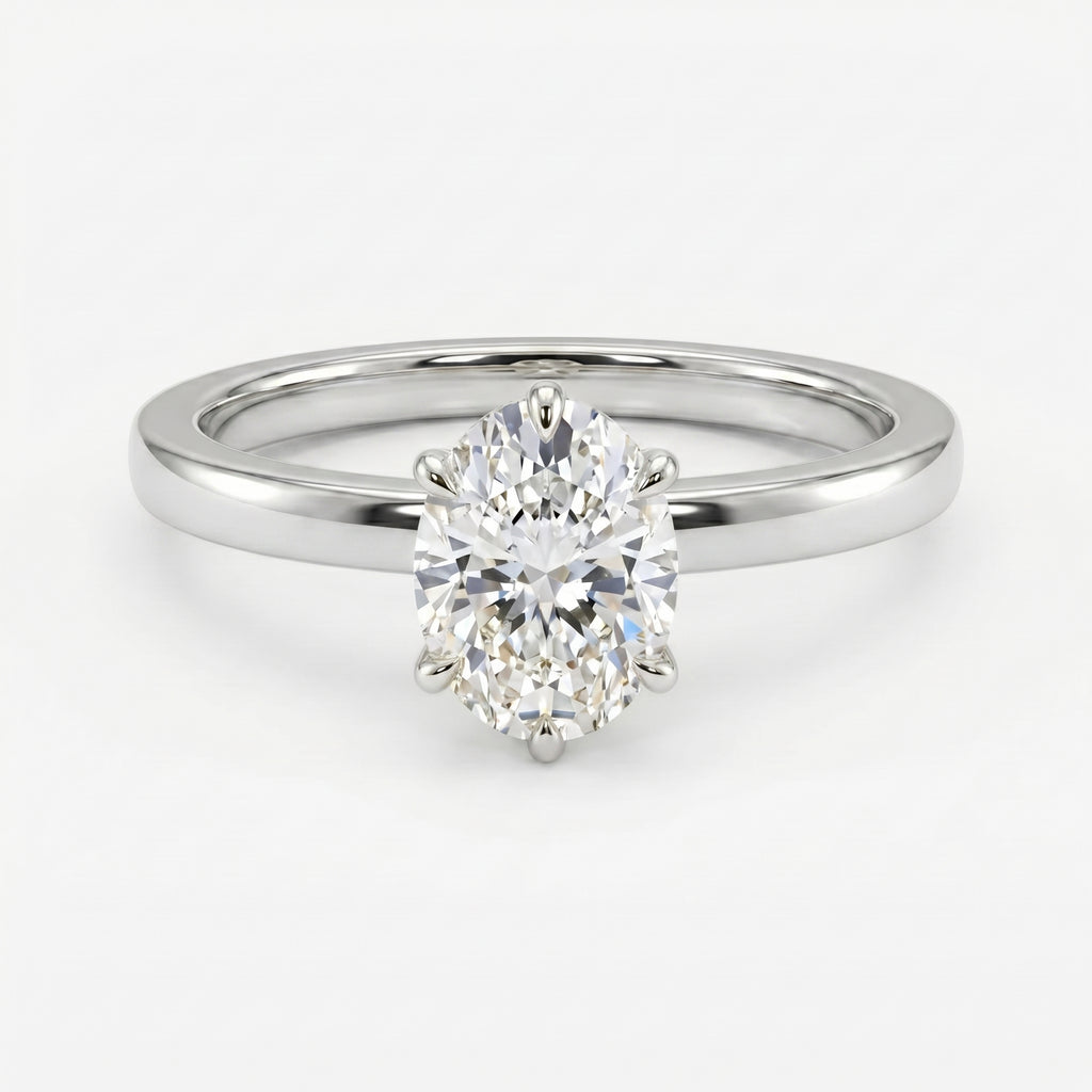 Oval Diamond Six Prong Solitaire Engagement Ring