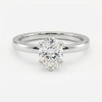 Oval Diamond Six Prong Solitaire Engagement Ring
