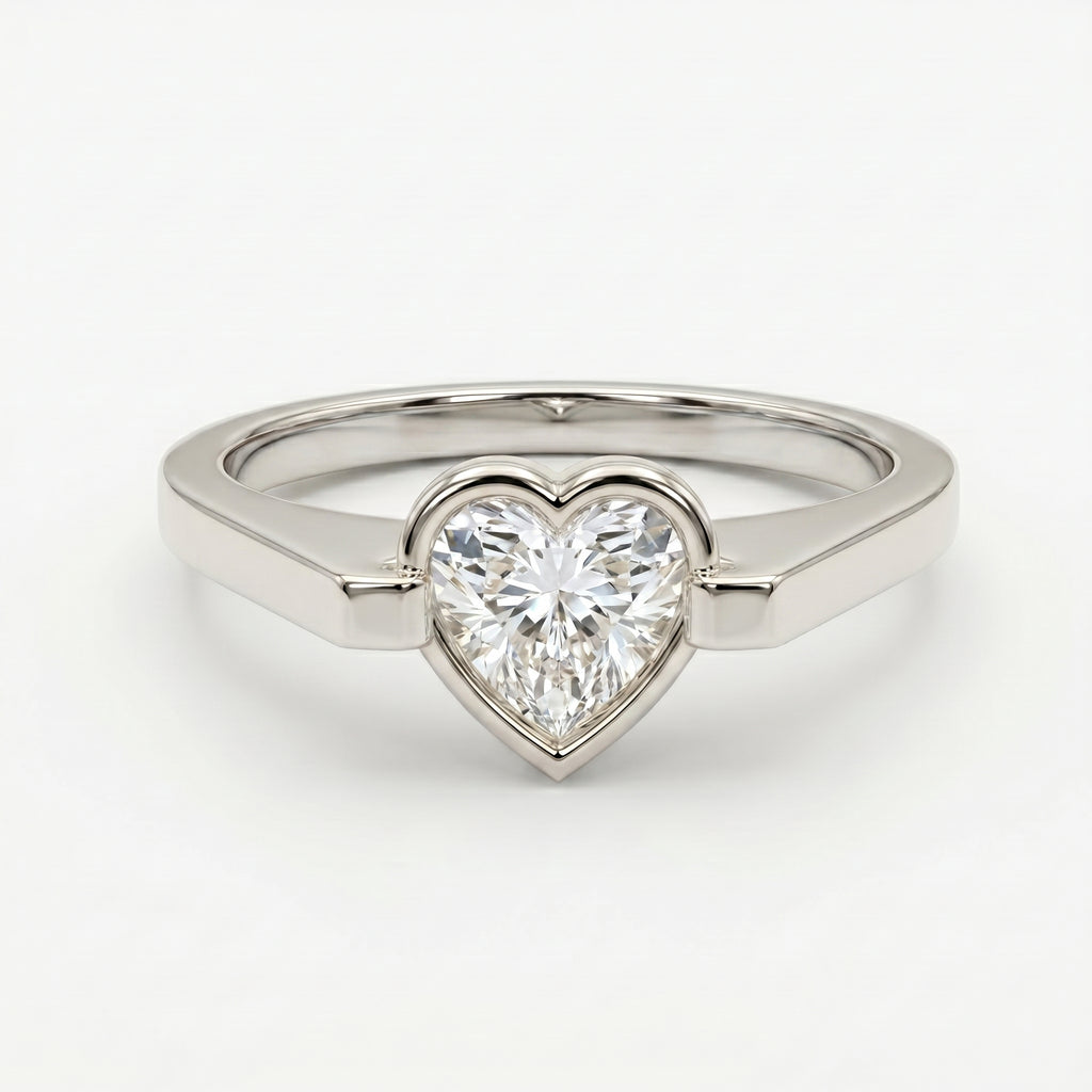 Elegant Heart-Shaped Solitaire Diamond Ring