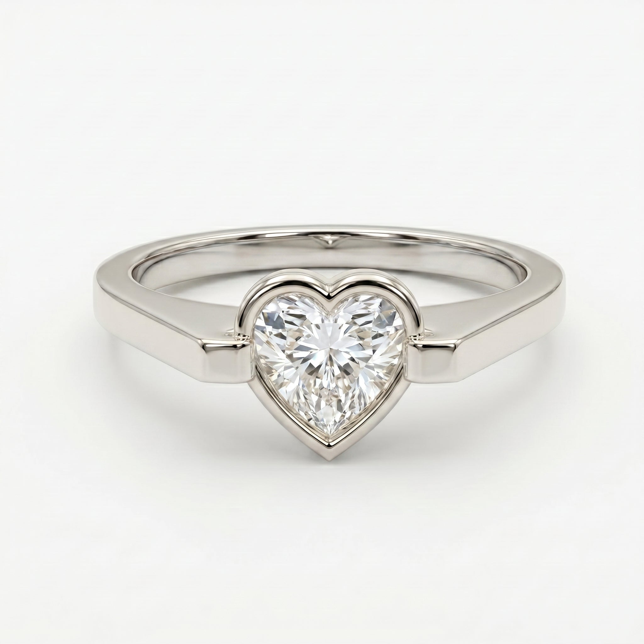 Elegant Heart-Shaped Solitaire Diamond Ring