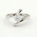 Contemporary Twisted Bypass Diamond Ring