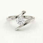 Contemporary Twisted Bypass Diamond Ring