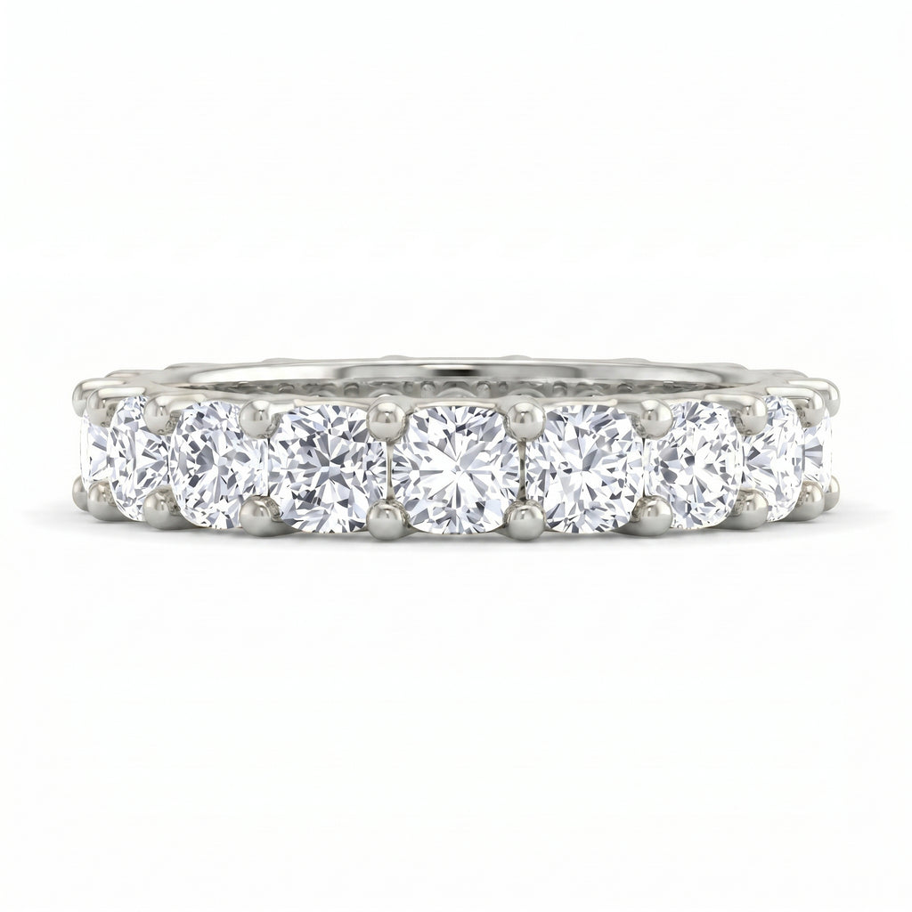 Cushion Cut Diamond Full Eternity Wedding Ring