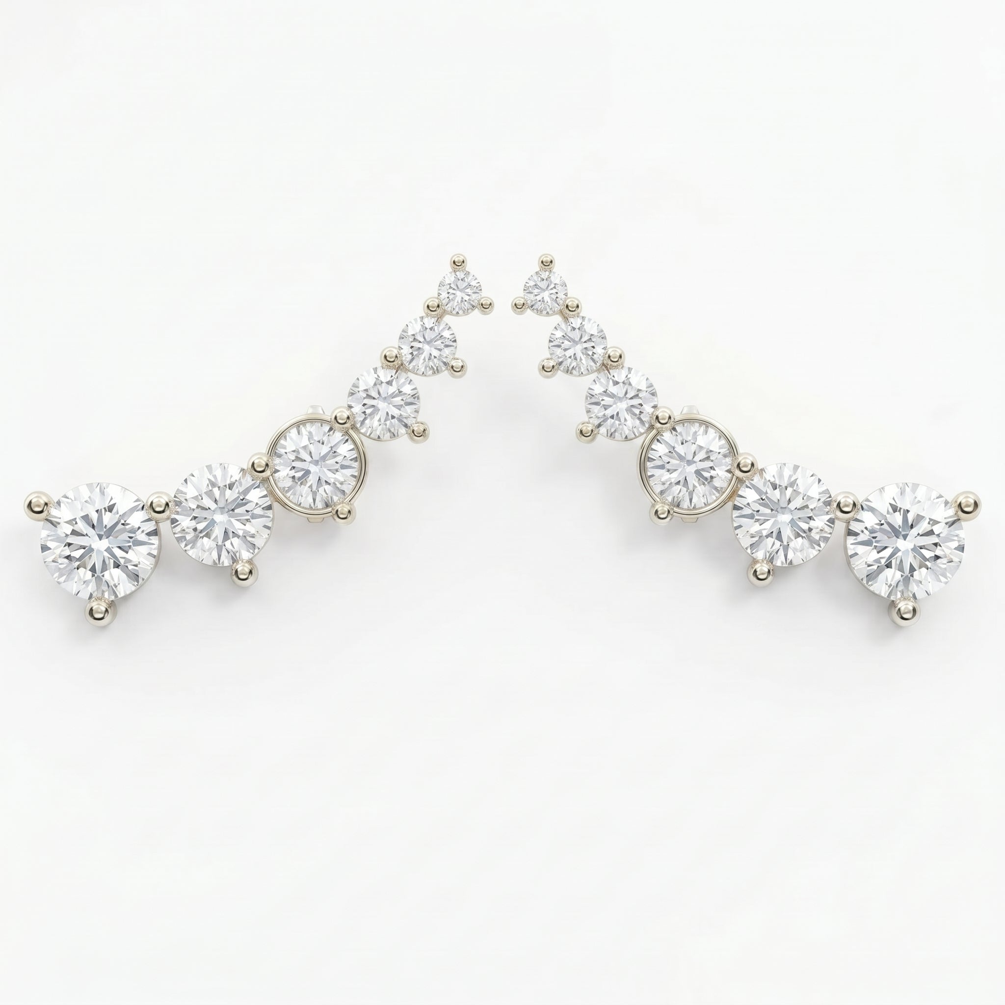 Round Diamond Celestial Climbers Fashion Earring