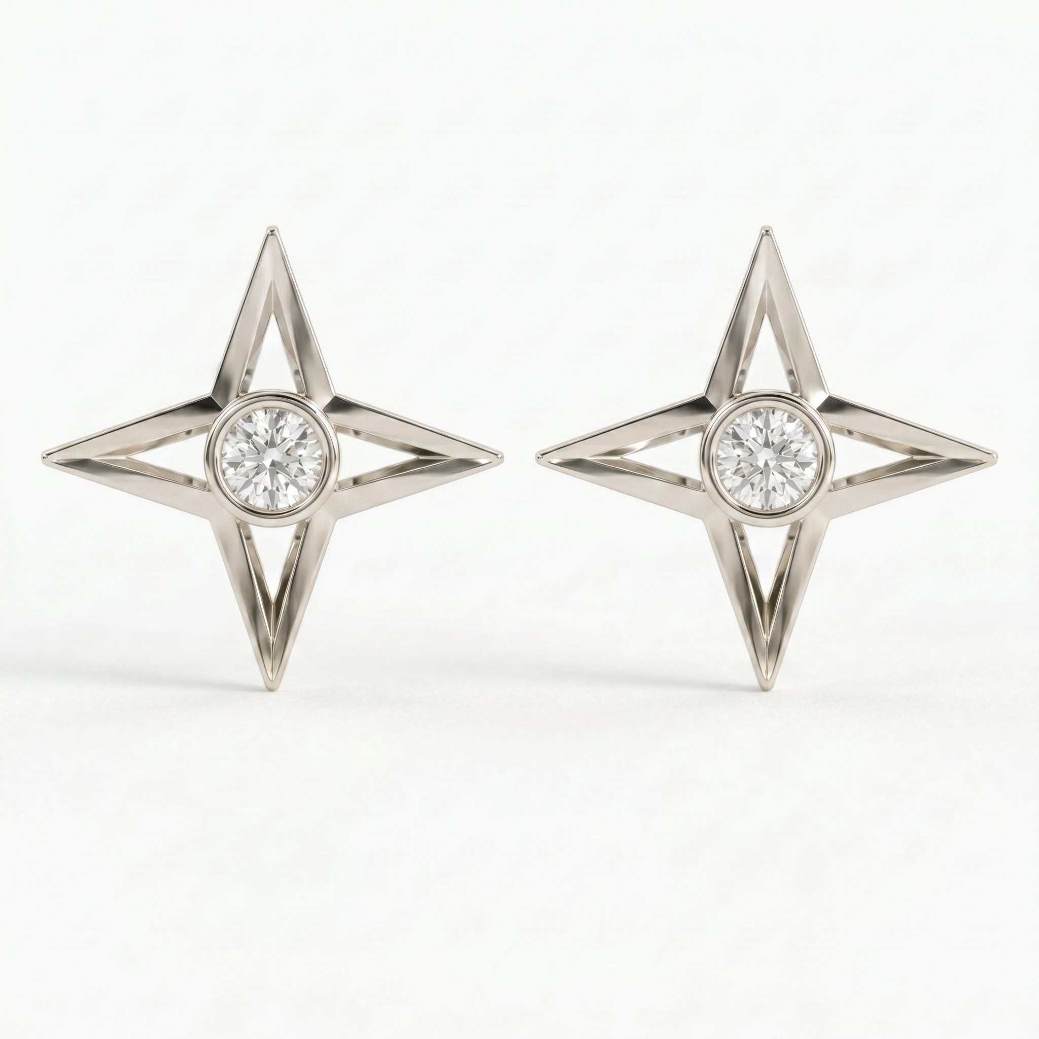 Round Diamond Celestial Sparkle Fashion Earrings