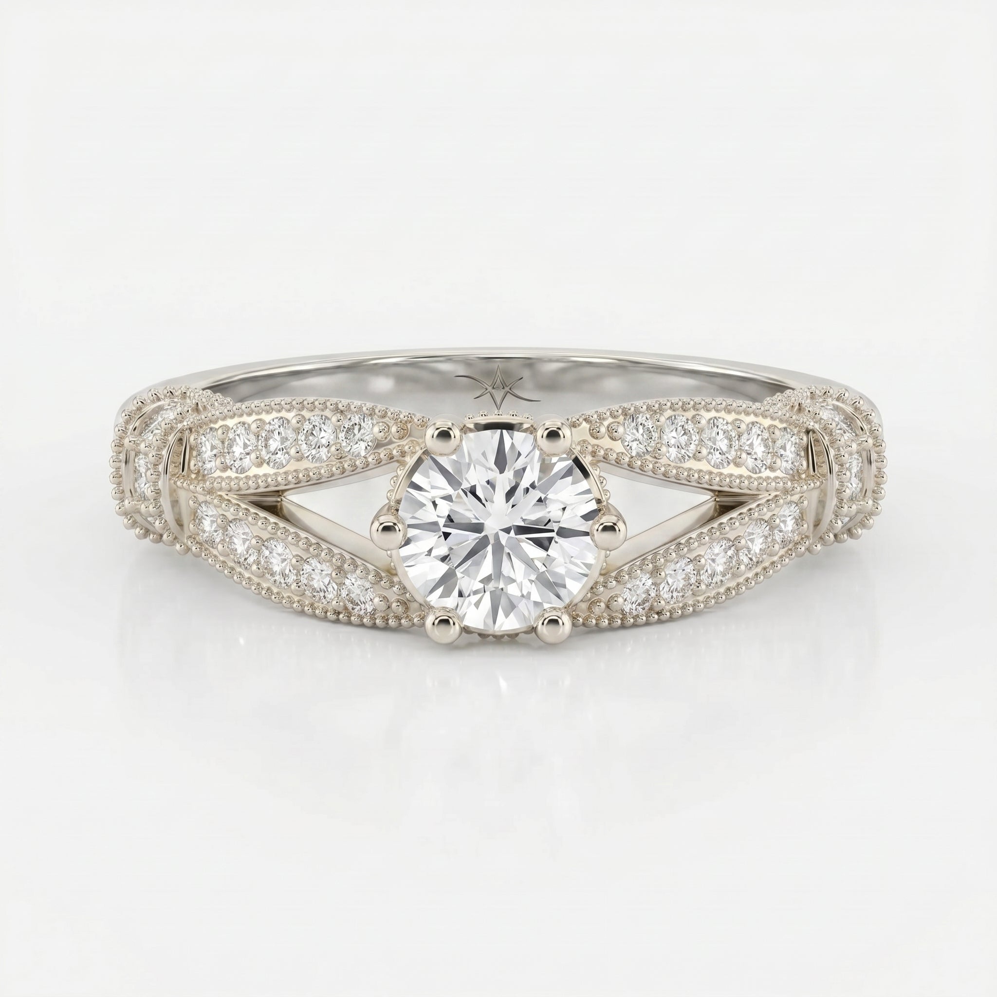 Round Diamond Valencia Design Vintage Ring
