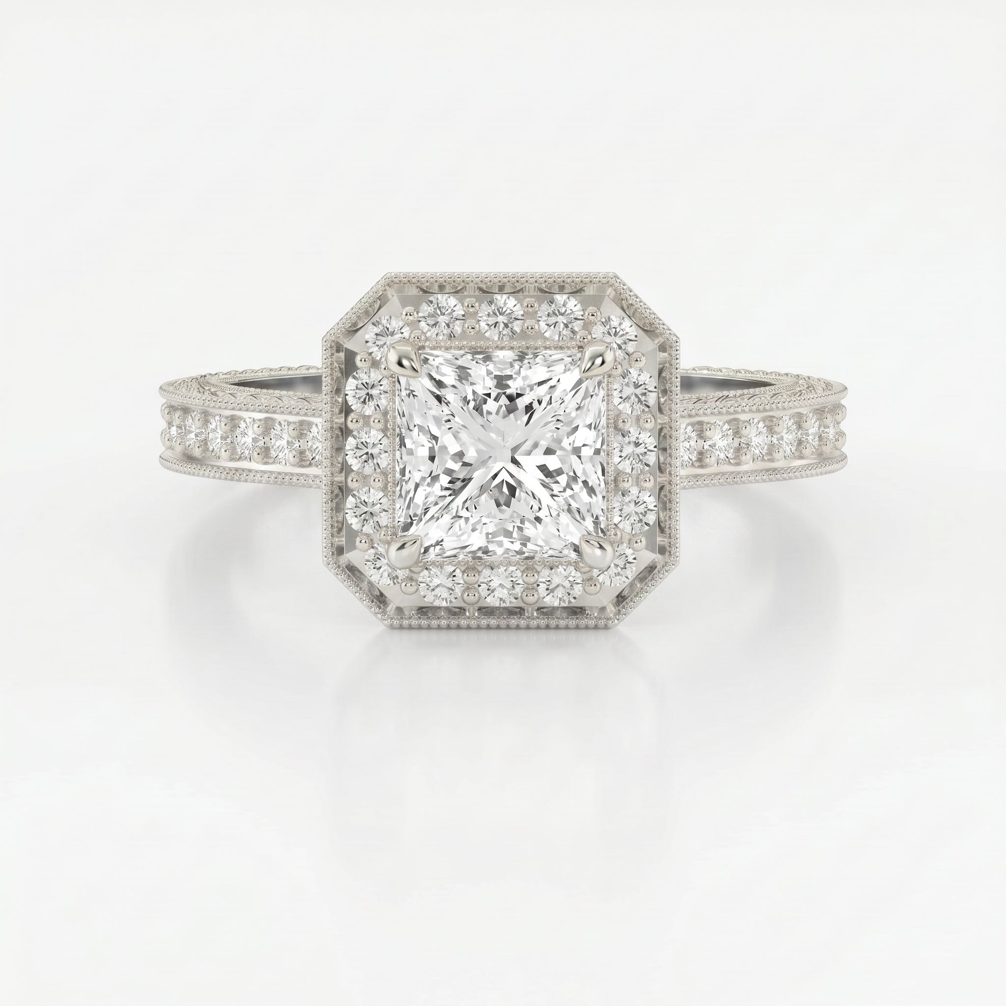 Princess Diamond Shape Vintage Ring 