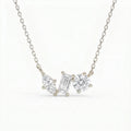 Elegant Three Stone Diamond Pendant Necklace