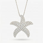 Round Diamond Celestial Starfish Design Pendant