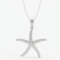 Round Diamond Starfish Embrace Pendant Necklace