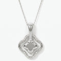 Round Diamond Elegant Clover Bloom Pendant Necklace