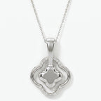 Round Diamond Elegant Clover Bloom Pendant Necklace