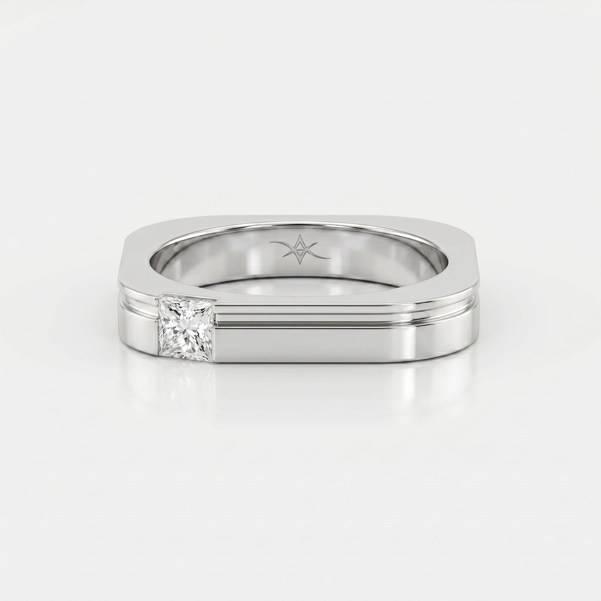 Square Ring for Men Masculine Brilliance diamond Band ( 0.40 -0.50 ct.)