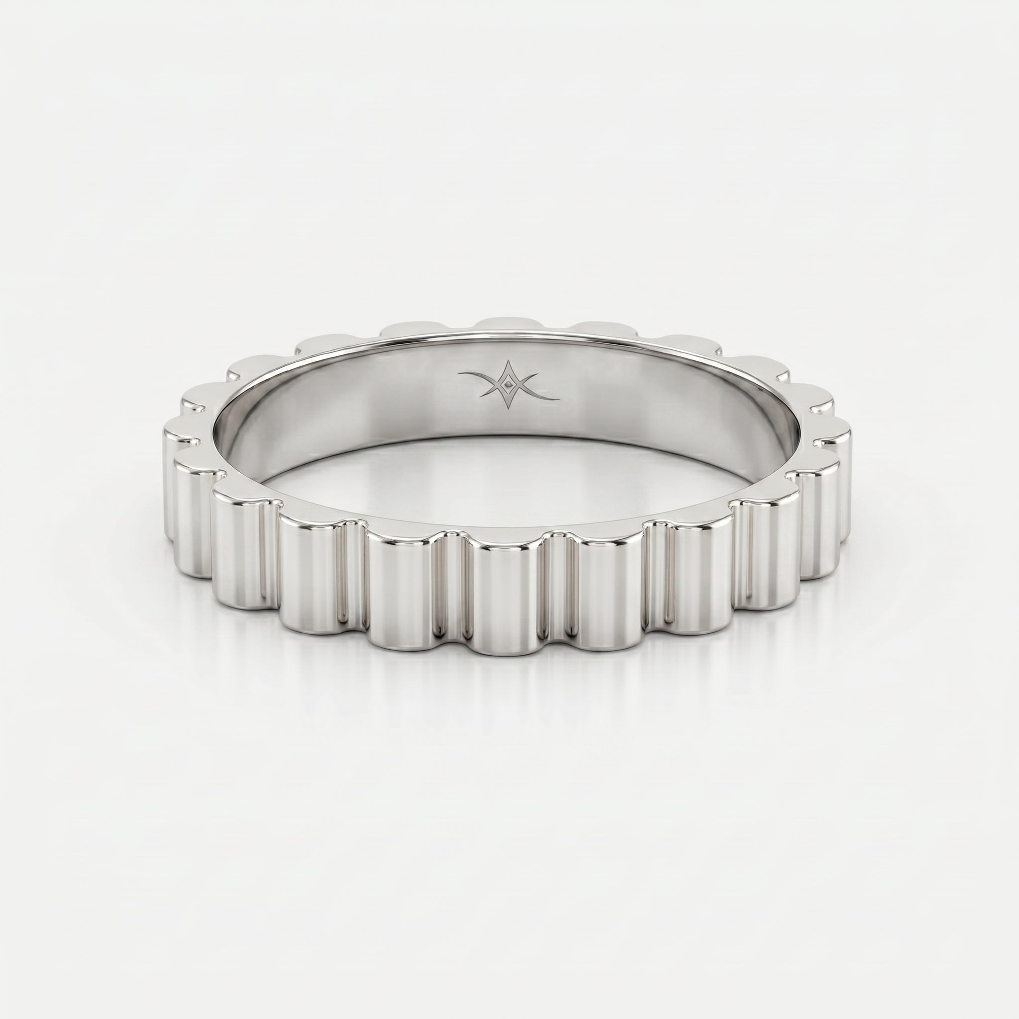 Fluted Wedding Metal Band