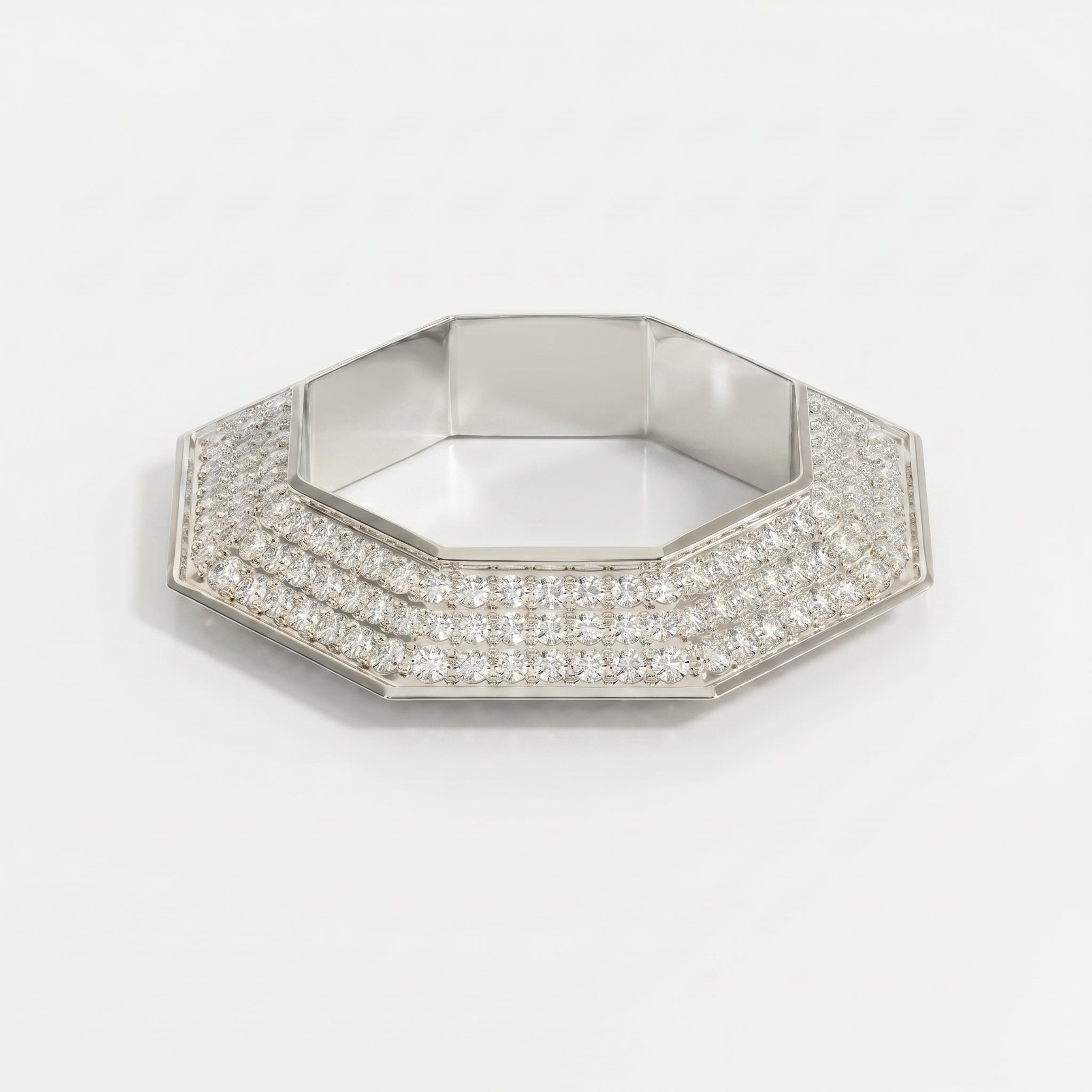 Round Diamond Octagon Exclusive Stackable Diamond Band