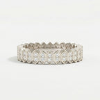 Marquise Motif Round Diamond Wedding Band