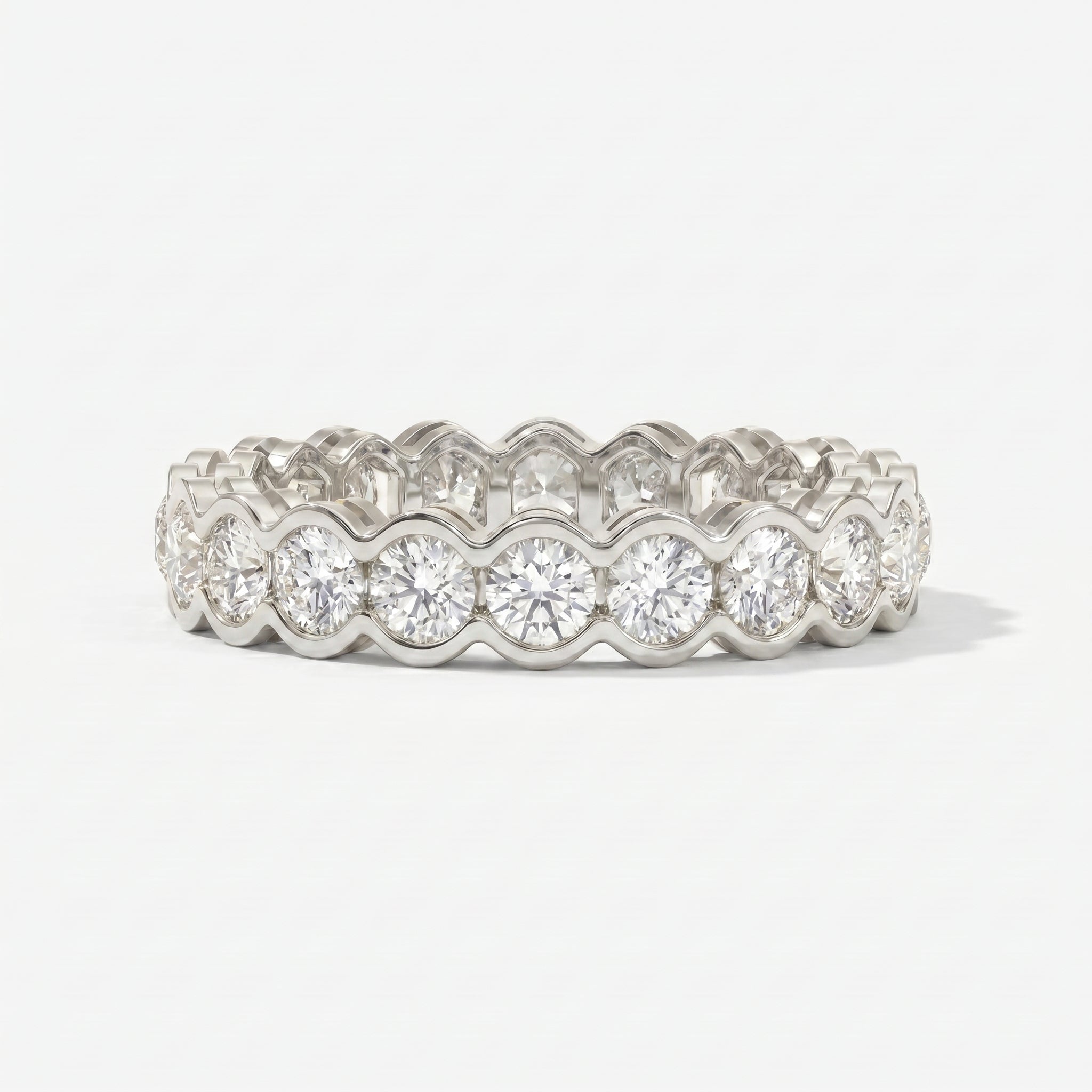 Elegant Bezel Set Round Cut Diamond Band