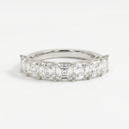 Luxury Ascher Cut Half Diamond Band