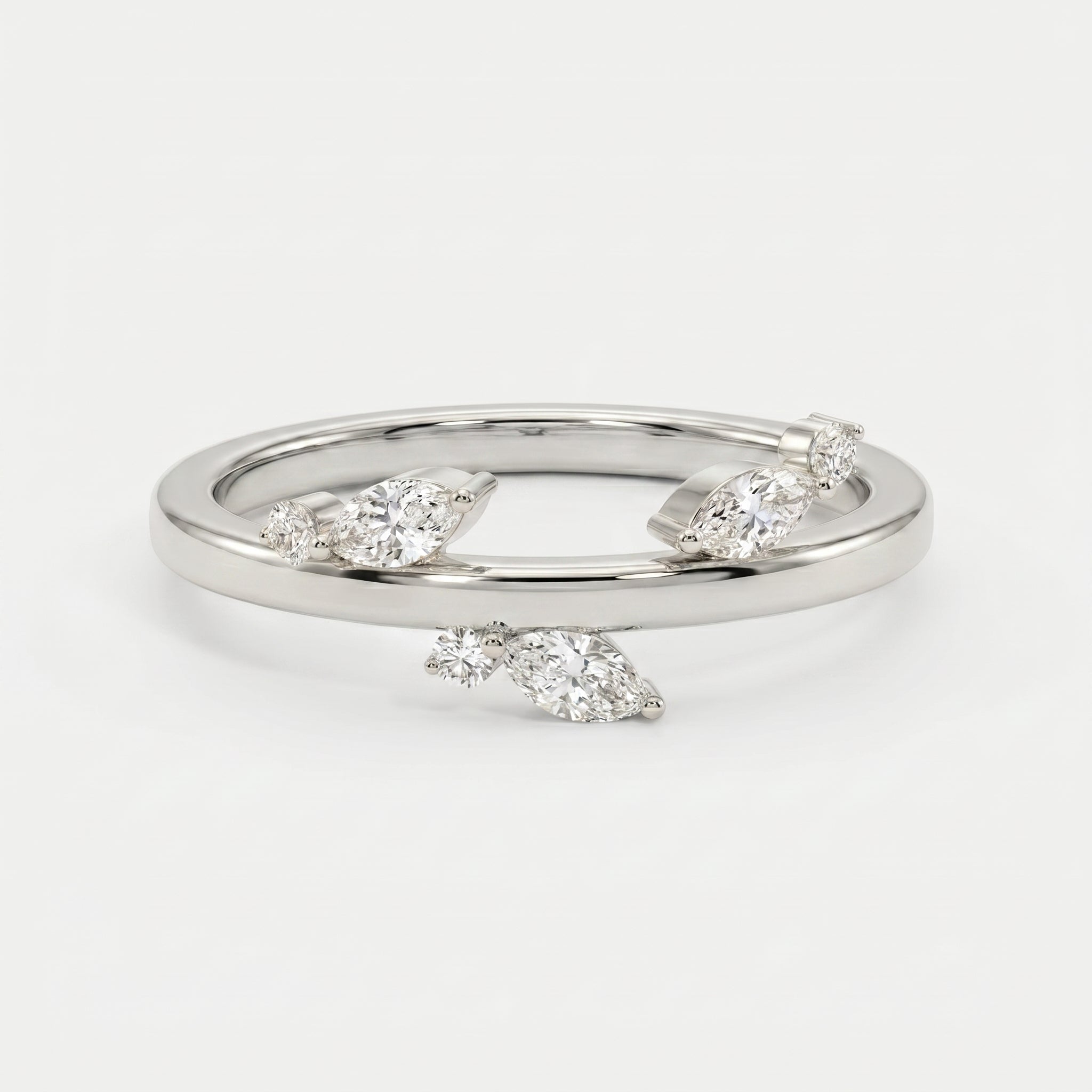 Minimalist Stacking Duo Diamond Band