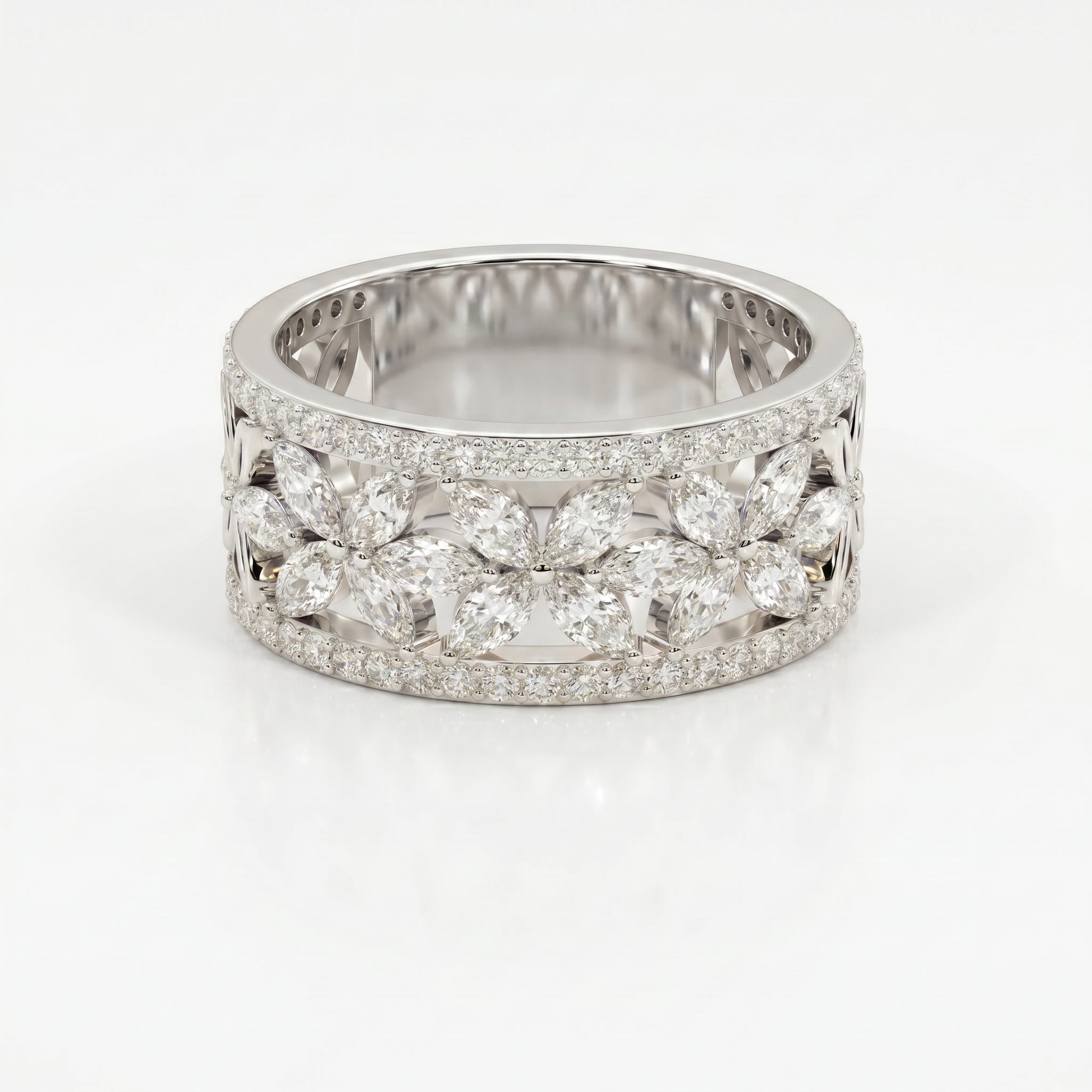 Crafted Round & Marquise cut Diamond Band