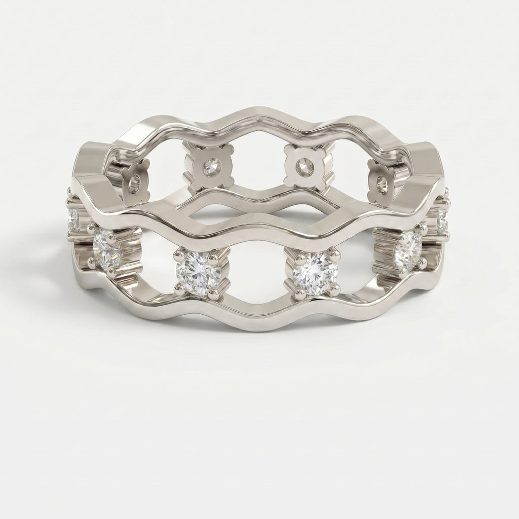Link Round Wedding Band Rings
