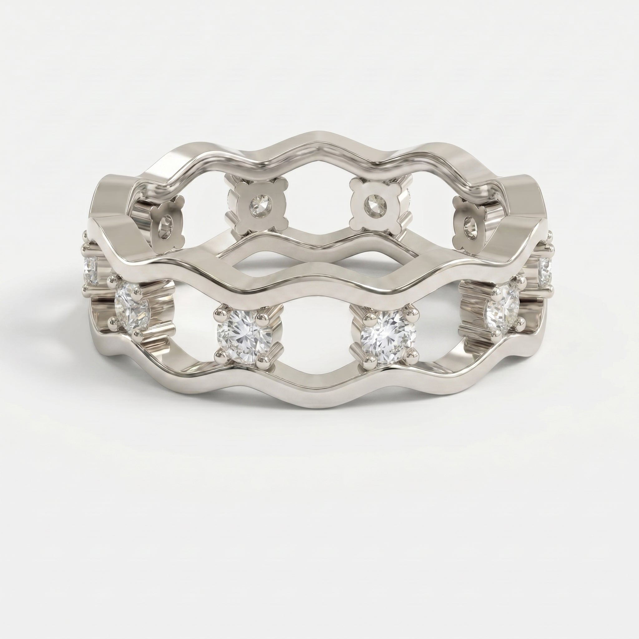 Link Round Wedding Band Rings