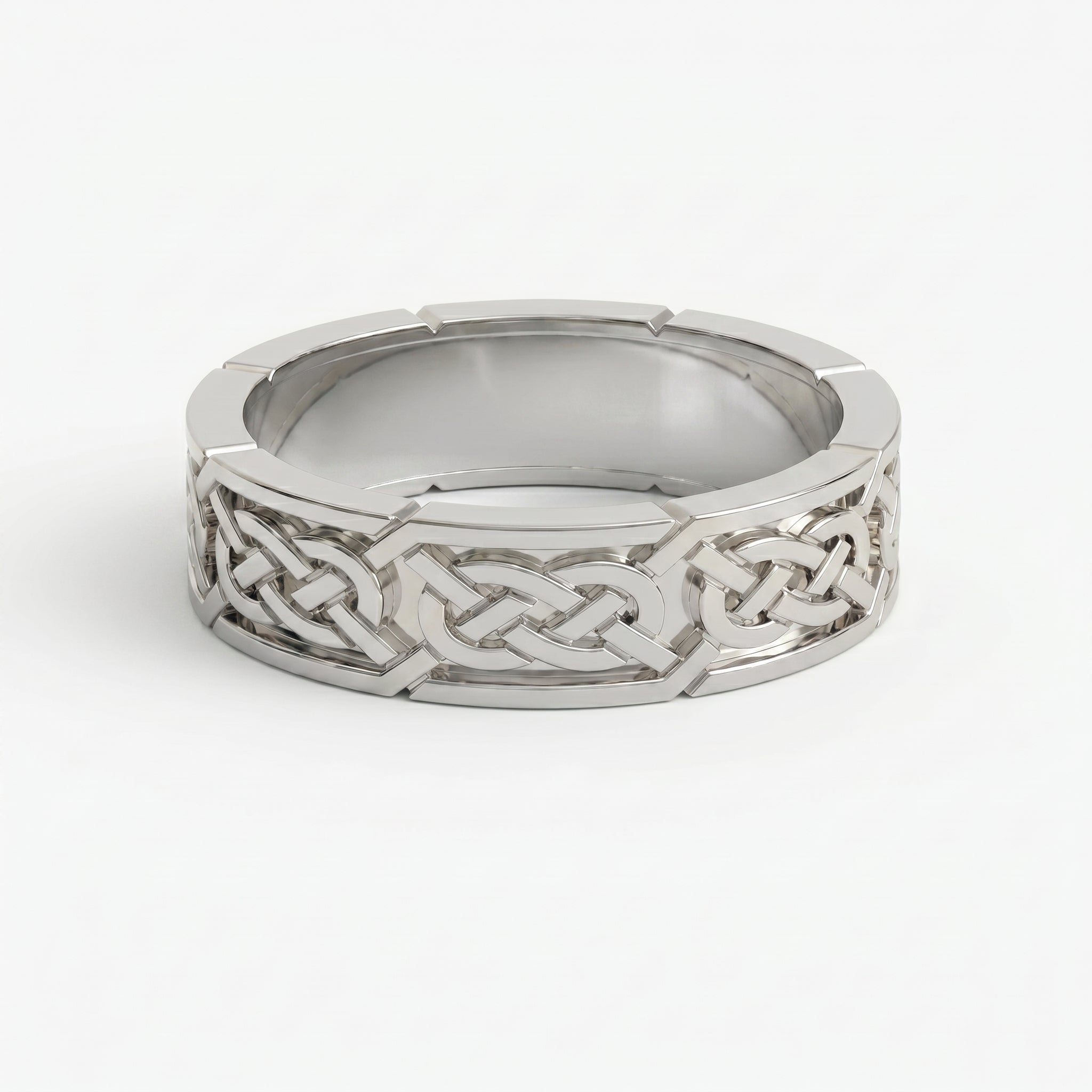 Intertwined Engraved and High Polished Metal Band