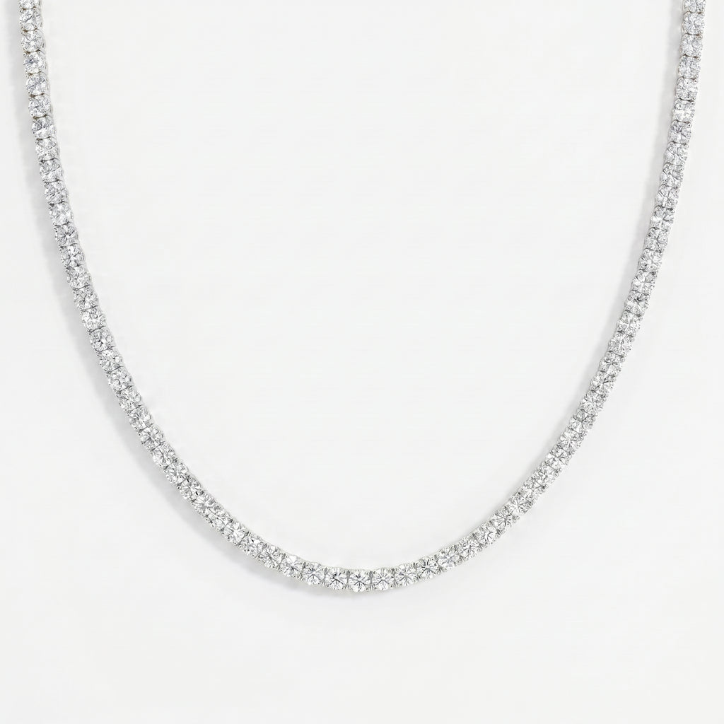 Round Brilliant Cut Diamond Tennis Necklace
