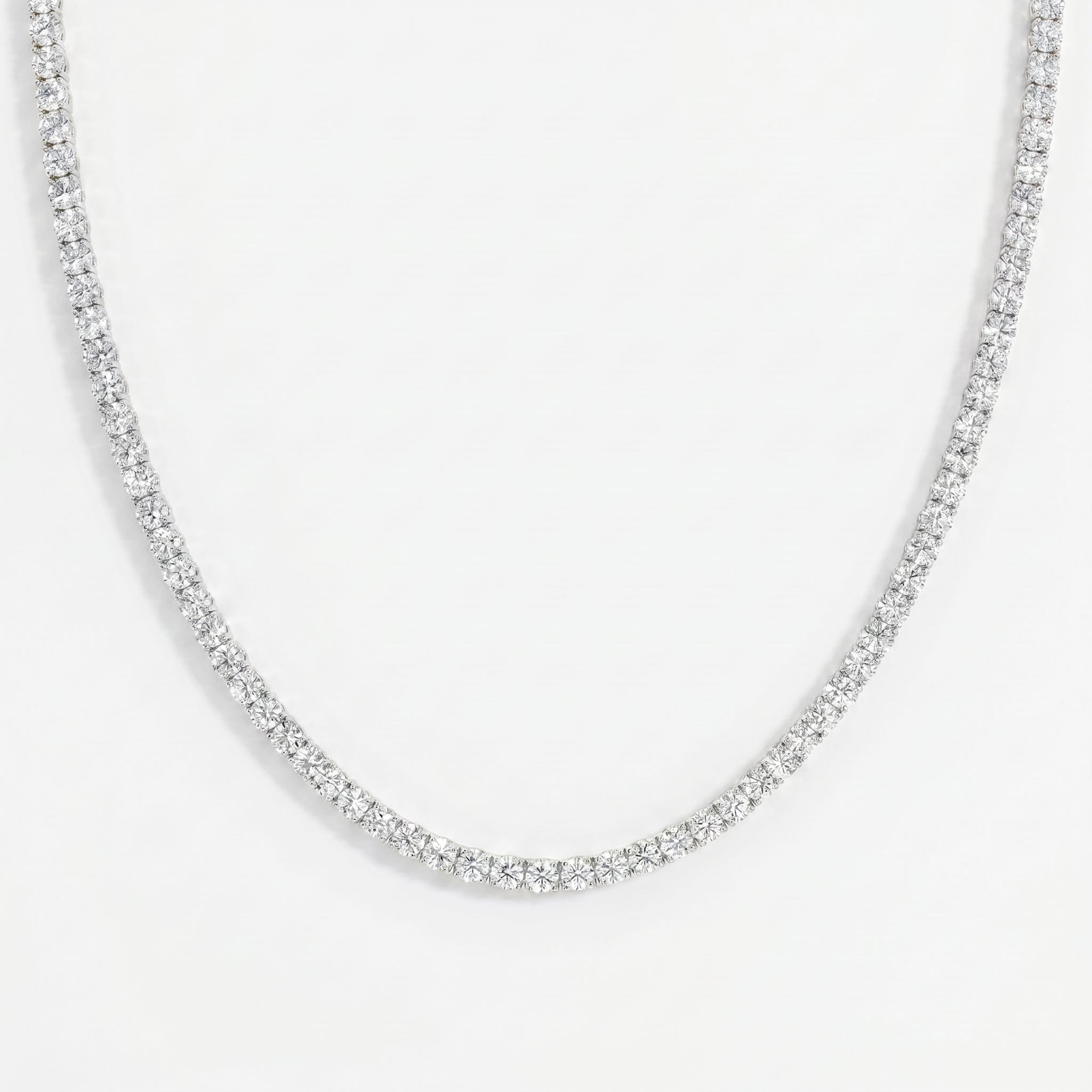 Round Brilliant Cut Diamond Tennis Necklace