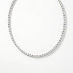 Elevate Elegance Emerald Cut Diamond Tennis Necklace