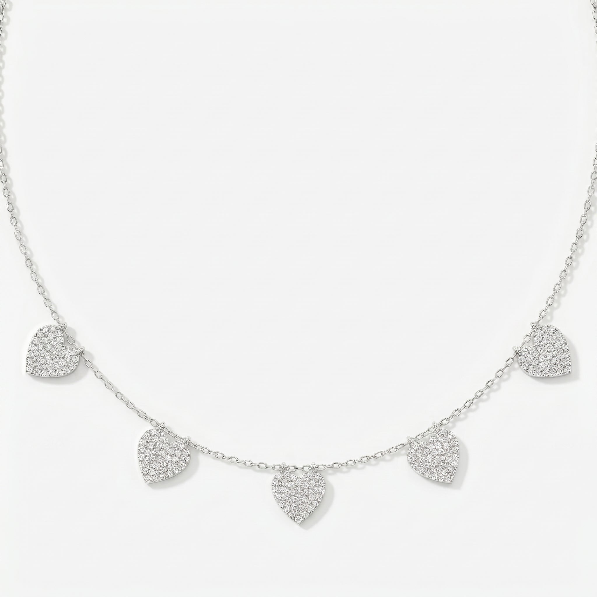 Five Hearts Dazzle Fashion Necklace