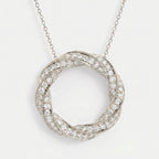 Round Diamond Twisted Circle of Life Fashion Necklace 