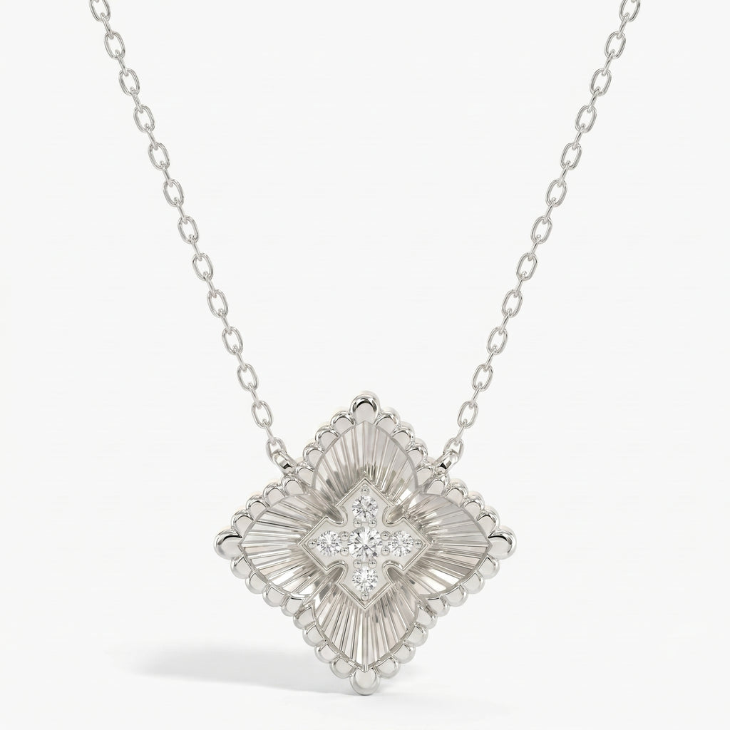 Round Diamond Celeste Floral Diamond Fashion Necklace 