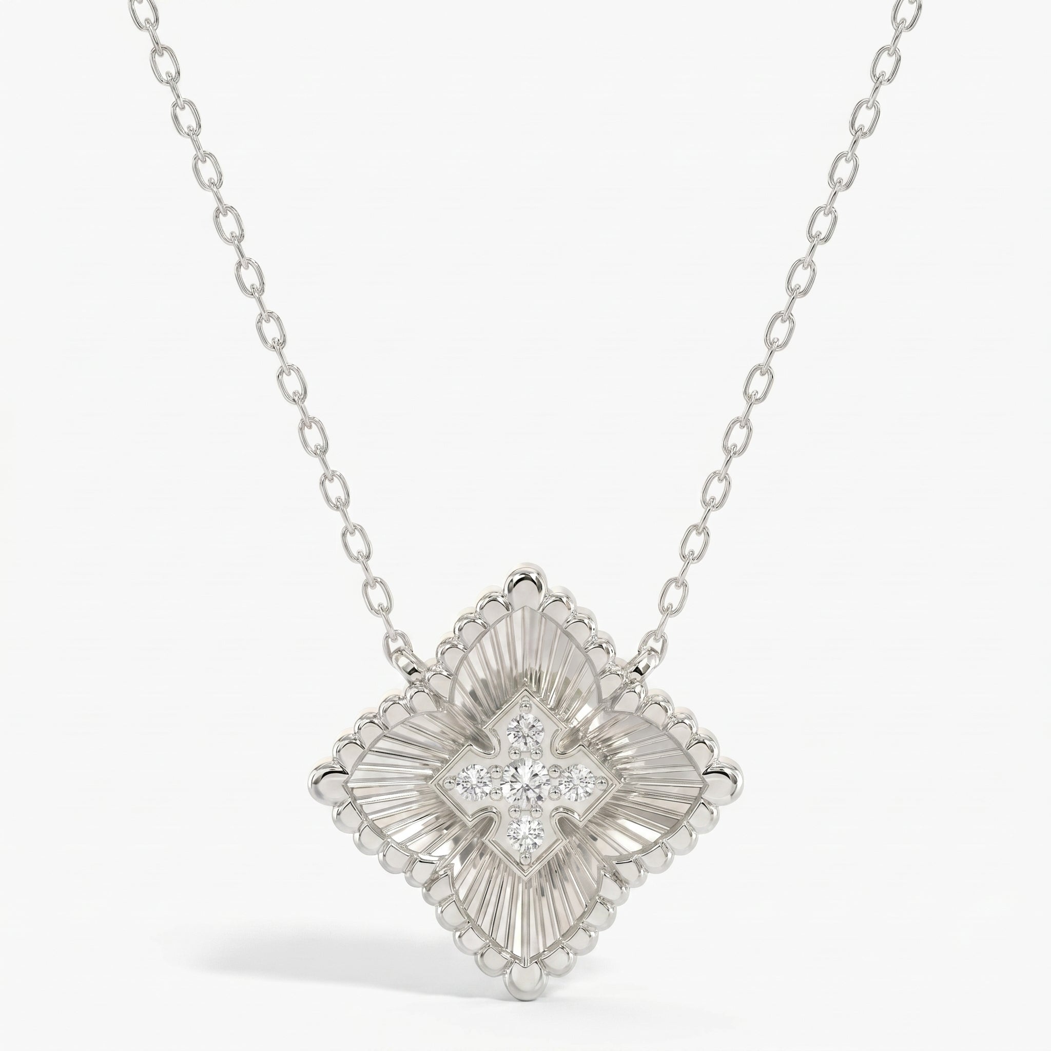 Round Diamond Celeste Floral Diamond Fashion Necklace 