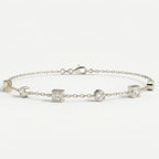 Alternating Bezel Set Diamond Chain Bracelet