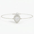 Pear Shape Diamond Halo Teardrop Design Chain Bracelet