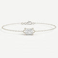 Luminous Emerald Diamond Link Chain Bracelet